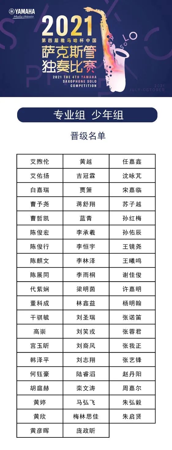 第四届“千亿球友会杯”（中国）萨克斯管独奏比赛——决赛名单公布，决赛报名通道开启！